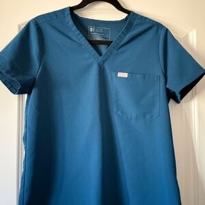Figs Catarina Deep Teal Scrub Top - S